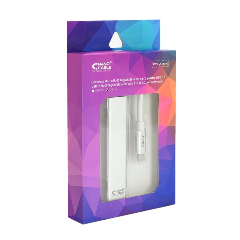 Nanocable Conversor USB-C Ethernet +3xUSB 3.0 - 3