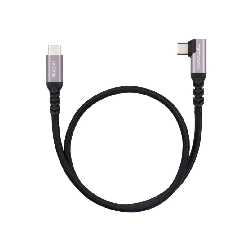 Nanocable Cable USB-C 3.2 GEN2 Acodado 100W 1 M