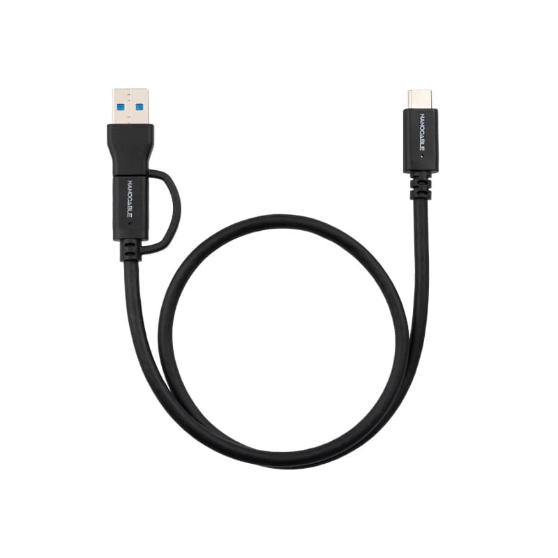 Nanocable Cable USB-C+USB-A/USB-C 3.2 GEN2 0.5M