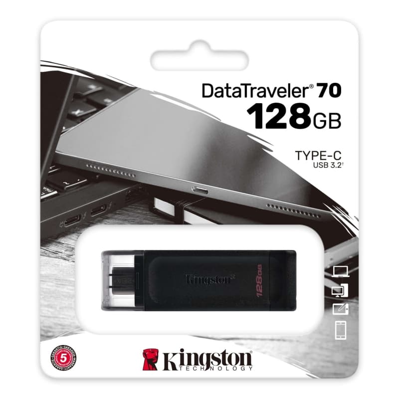 Kingston DataTraveler DT70 128GB USB C 3.2  Negro - 3