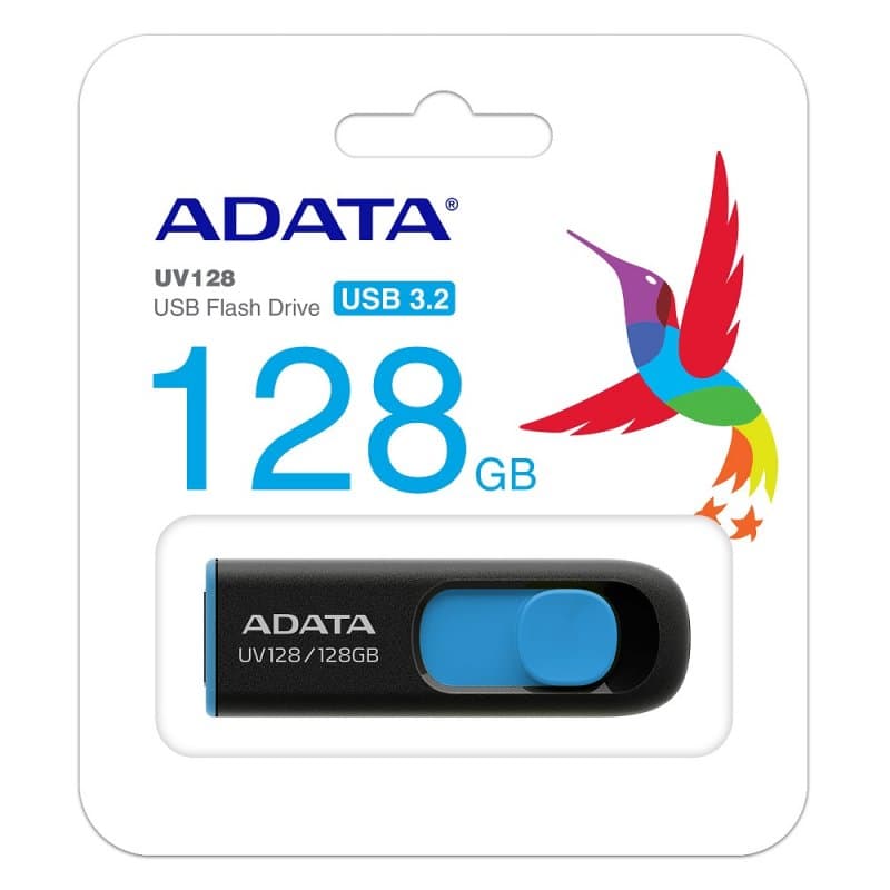 ADATA Lapiz Usb UV128 128GB USB 3.2 Negro/Azul - 3