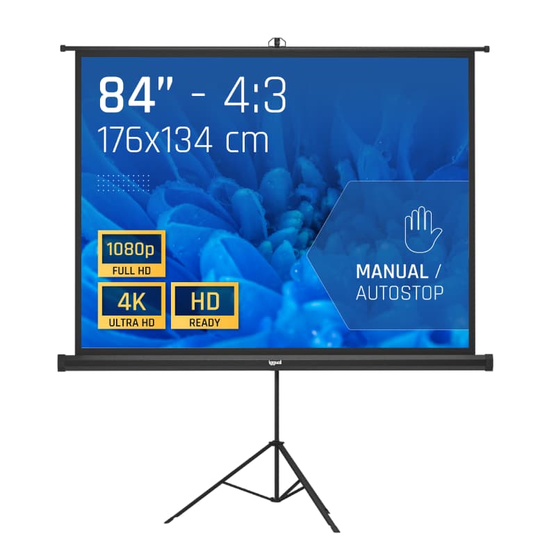 iggual Pantalla 84" 176x134 cm 4:3 trípode+bolsa