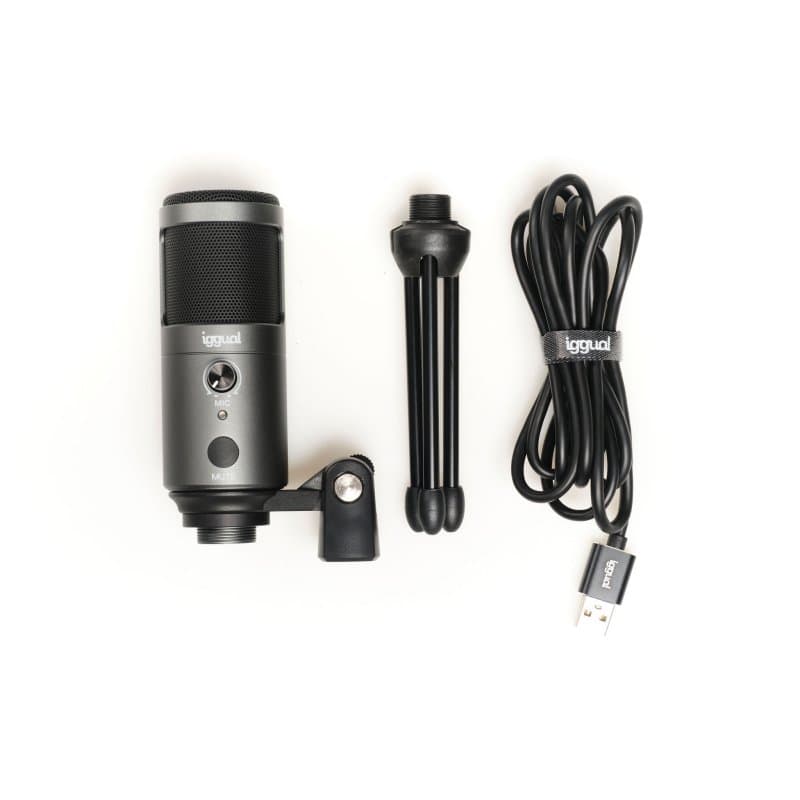 iggual Micrófono condensador Podcasting Pro gris - 4