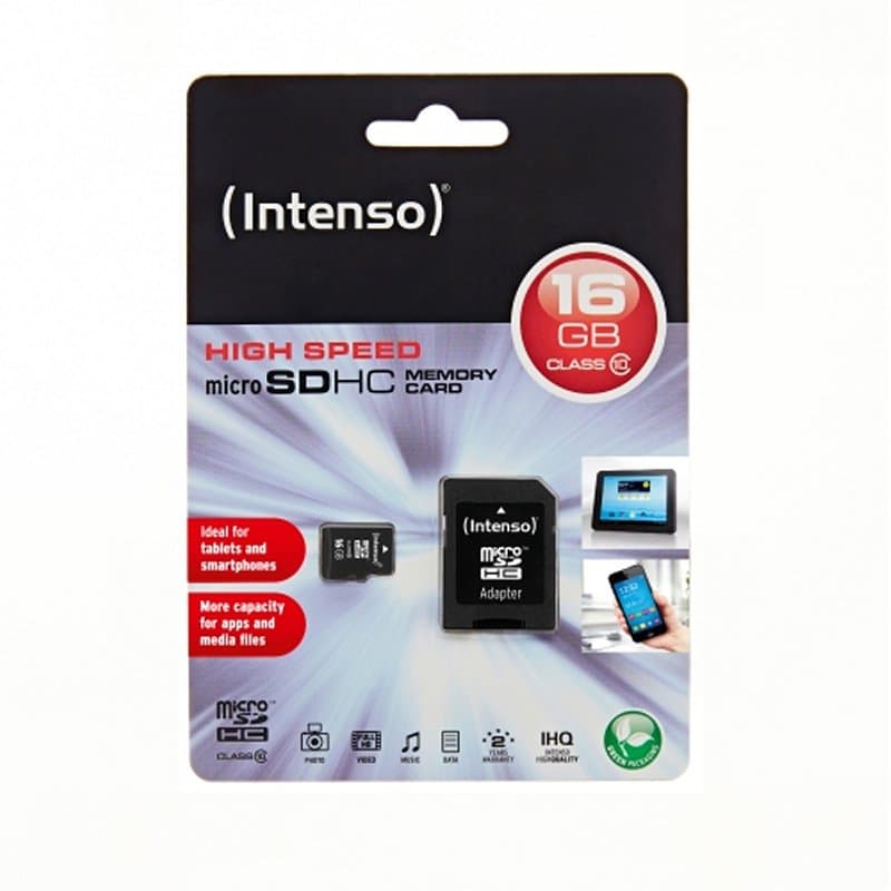 Intenso 3413470 Micro SD clase 10 16GB c/adapt - 2