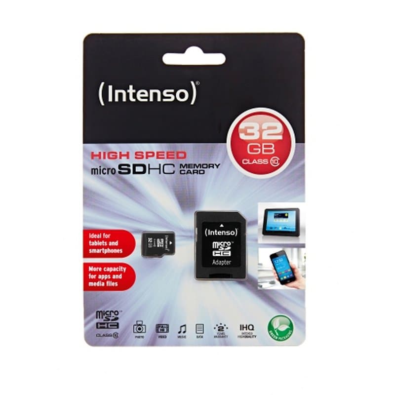 Intenso 3413480 Micro SD clase 10 32GB c/adapt - 2