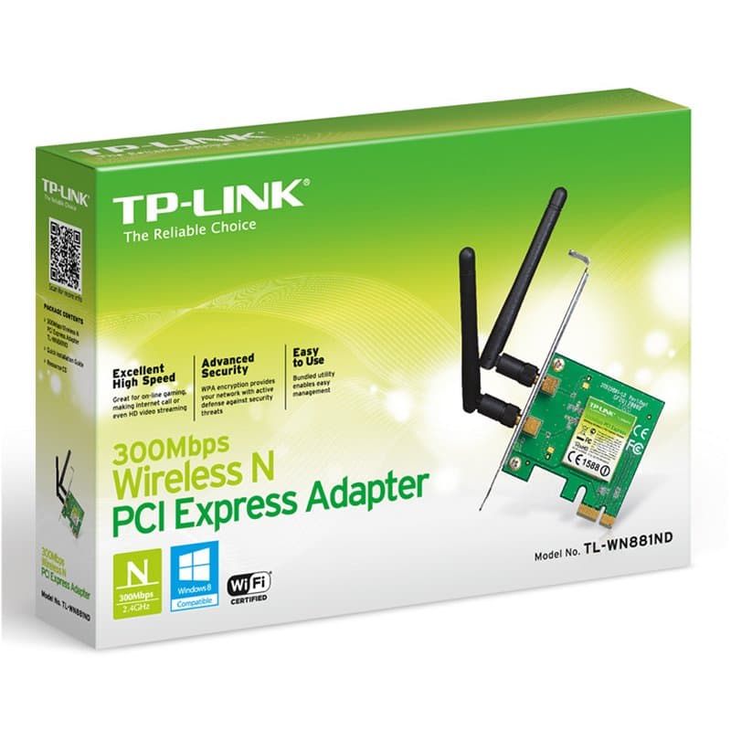 TP-LINK TL-WN881ND Tarjeta Red WiFi N300 PCI-E - 2