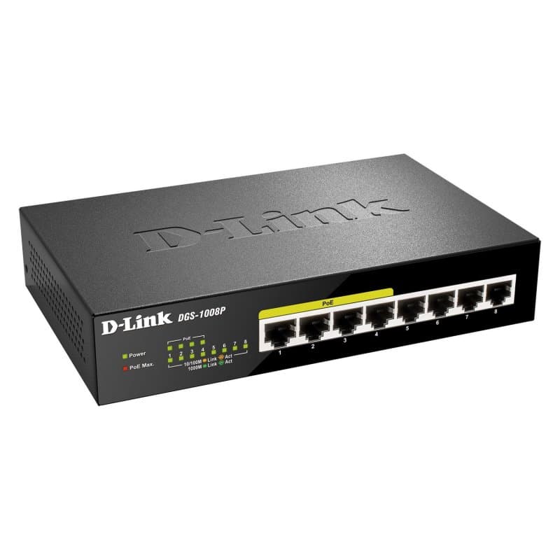 D-Link DGS-1008P Switch 8xGB 4xPoE - 2