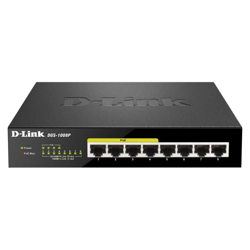 D-Link DGS-1008P Switch 8xGB 4xPoE - 3
