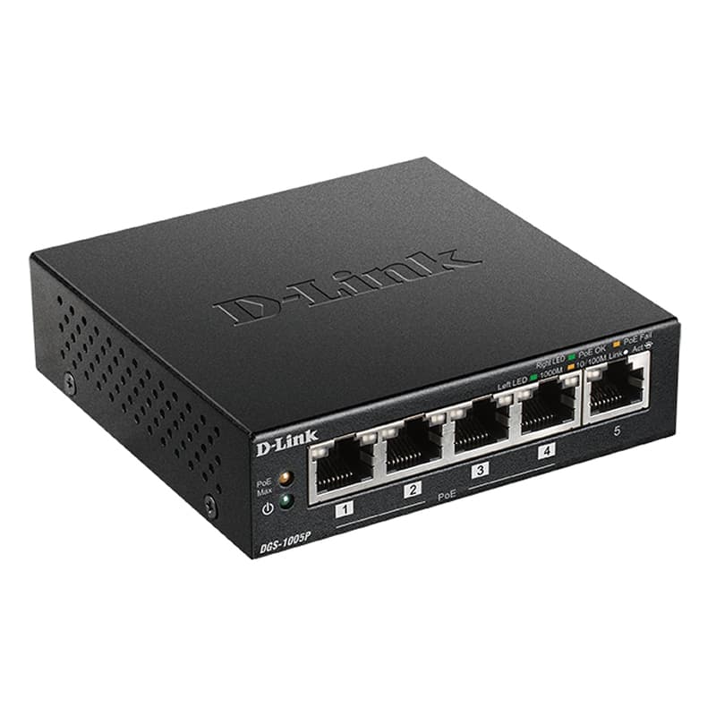 D-Link DGS-1005P Switch 5xGB 4xPoE - 2