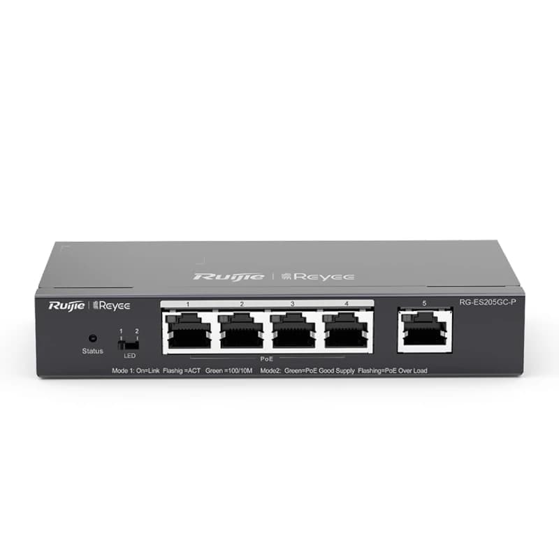 Reyee Switch 5xGb RJ45 (4 PoE/POE+) 54W Steel